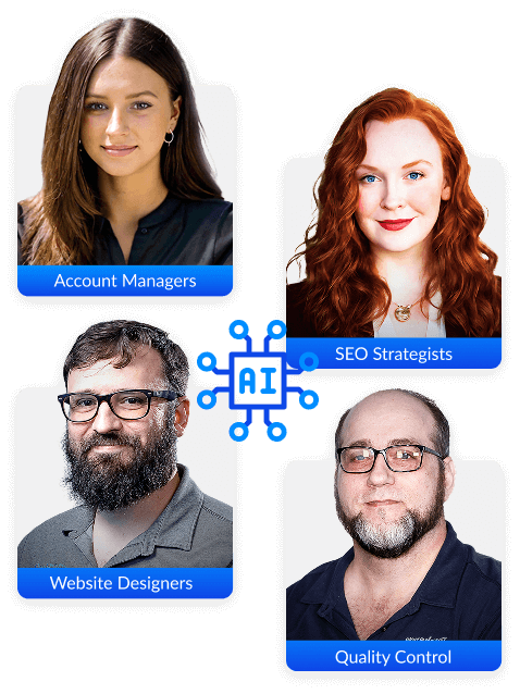 A collage showing people using digital devices: a woman smiling while working on a laptop, hands typing on a keyboard, and another woman holding a smartphone, representing online communication or remote work.