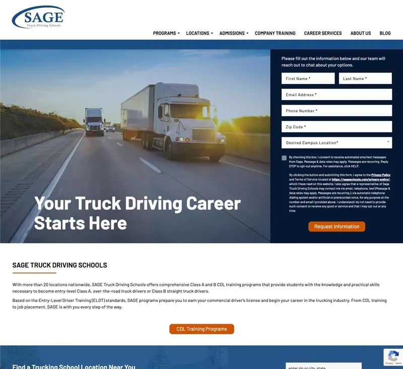 Sage Truck Driving School